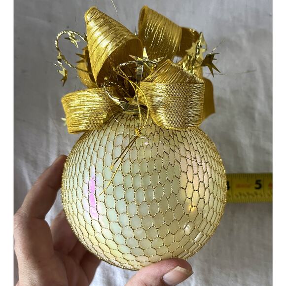 Two Golden Christmas Ornaments - Picture 2 of 2